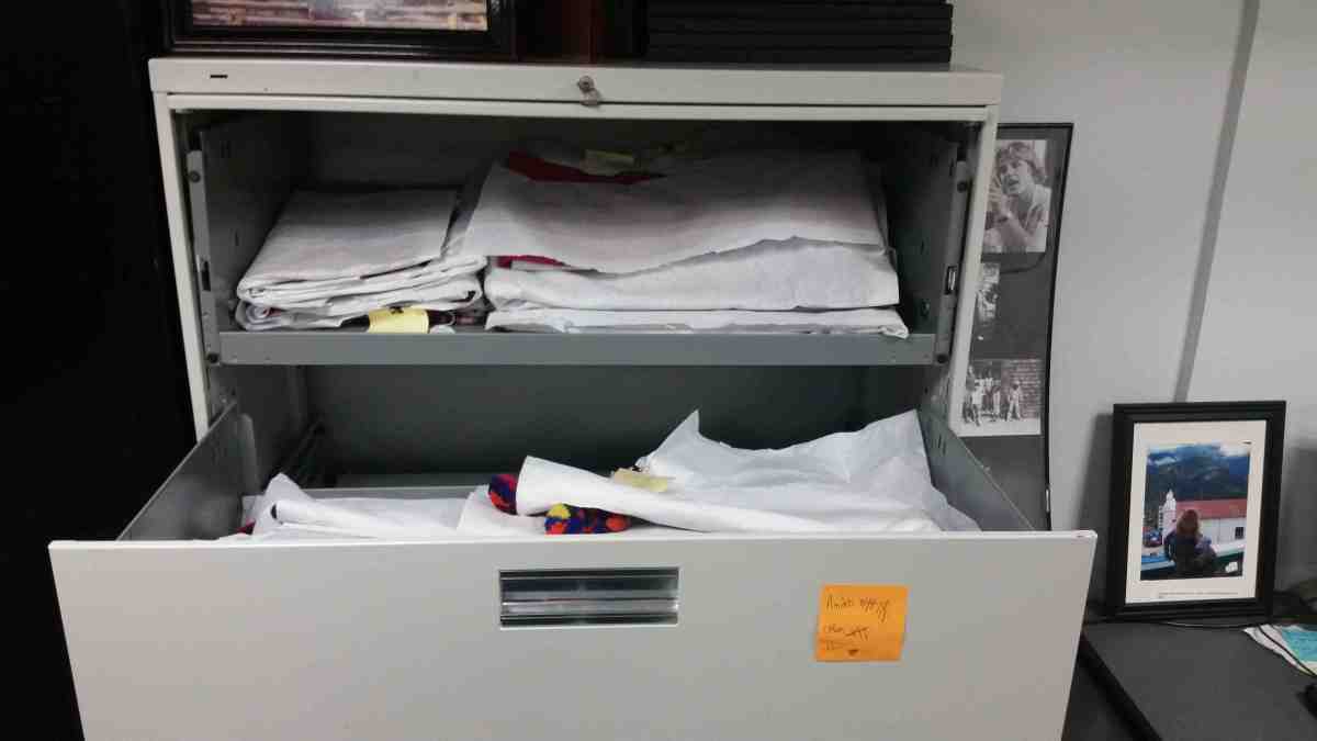 Textiles were folded before rehousing